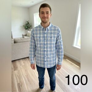 L.L. Bean Light Blue Plaid Shirt